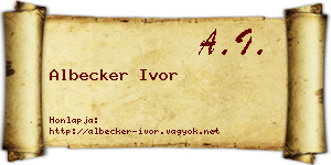 Albecker Ivor névjegykártya